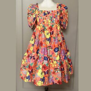 NEW Disney Parks Encanto Dress Womens Large Orange Yellow Midi Casa Madrigal NWT